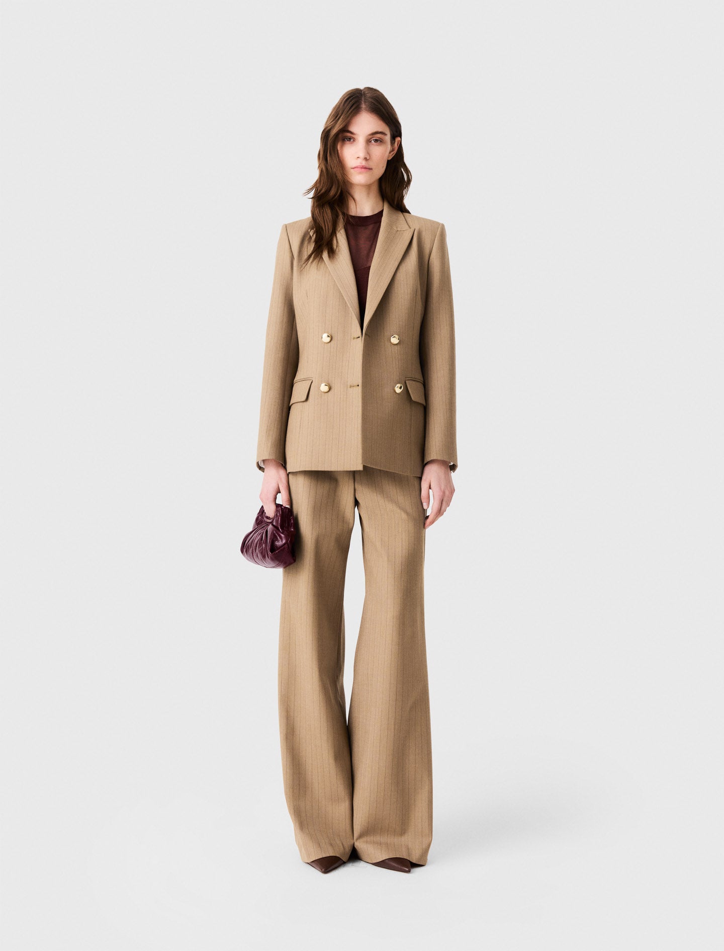 Double-breasted suit jacket Beige