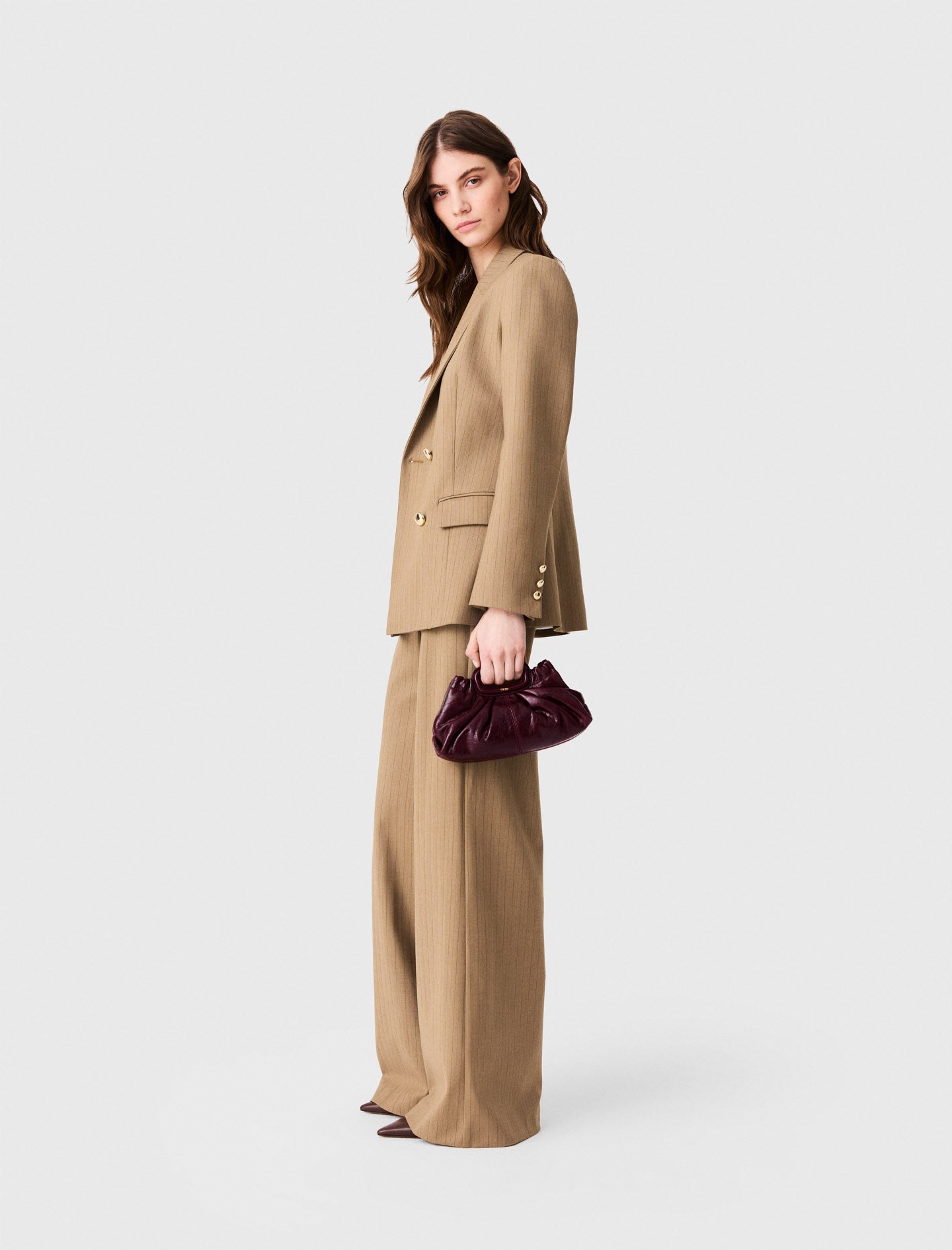 Double-breasted suit jacket Beige