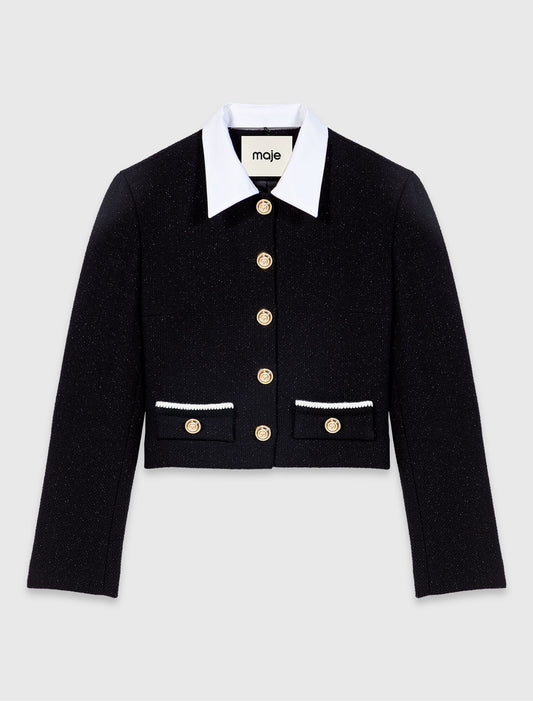 Short tweed jacket Black