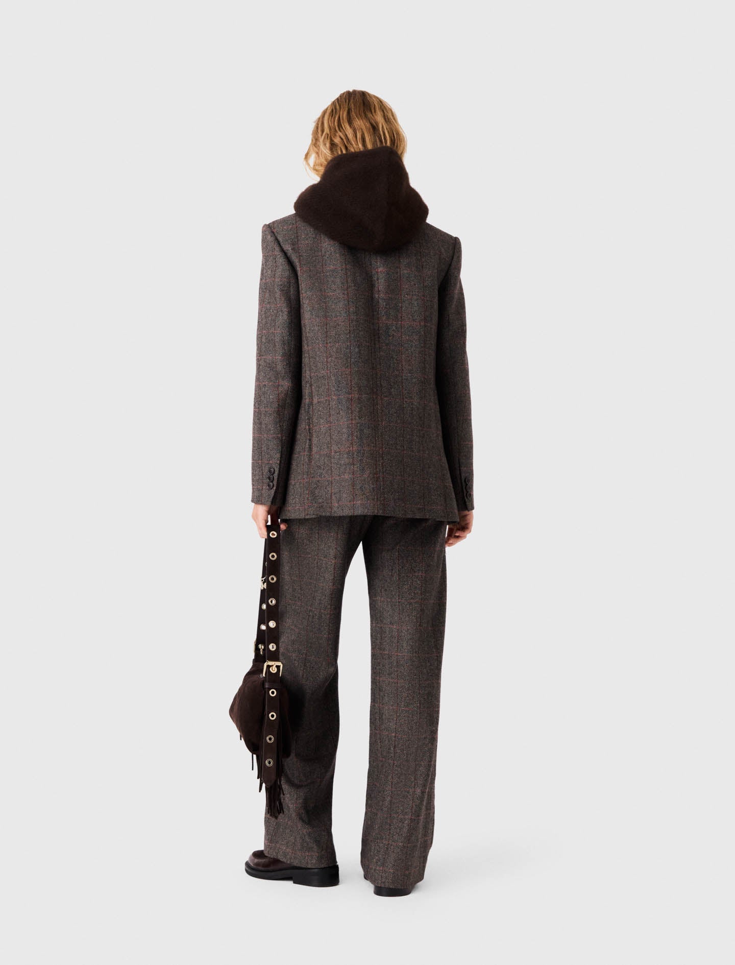 Belted Suit Jacket Brown
