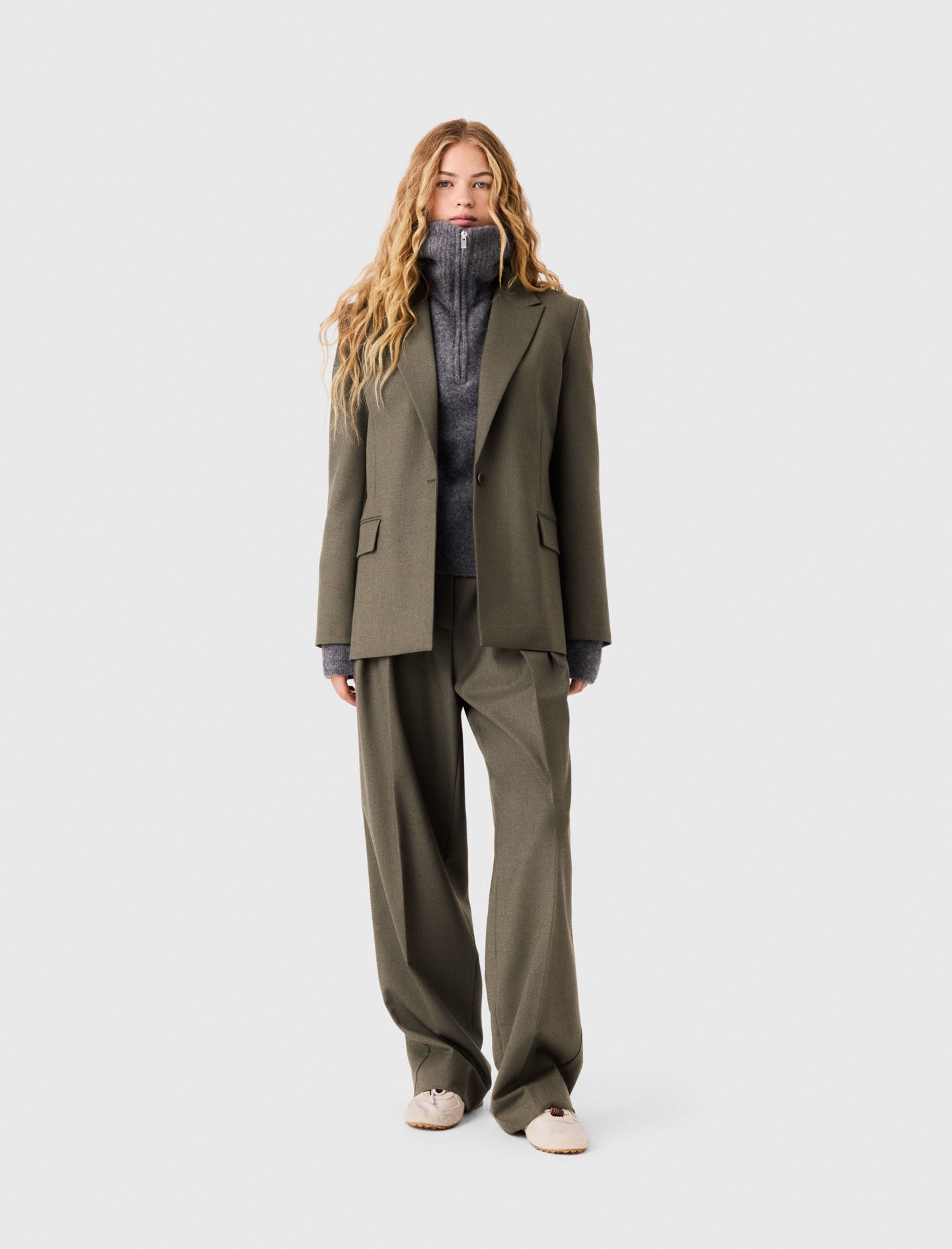 Single-breasted suit jacket Khaki