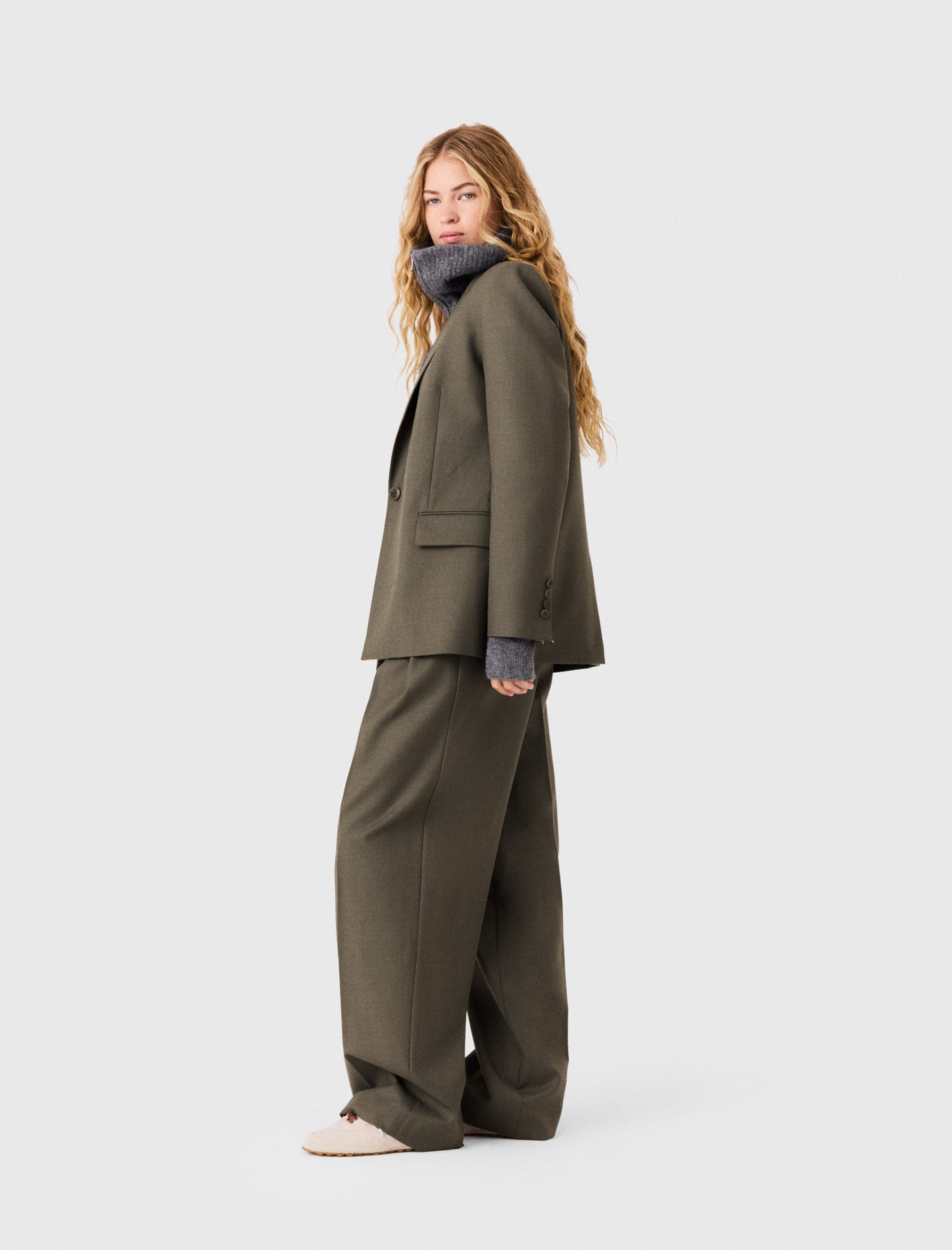 Single-breasted suit jacket Khaki