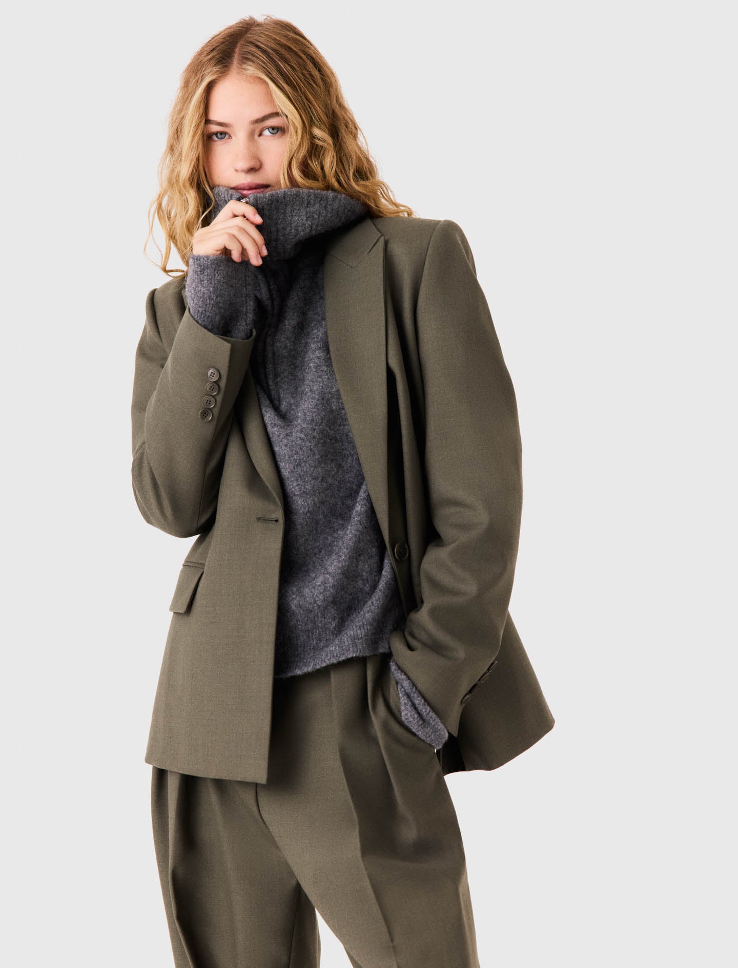 Single-breasted suit jacket Khaki