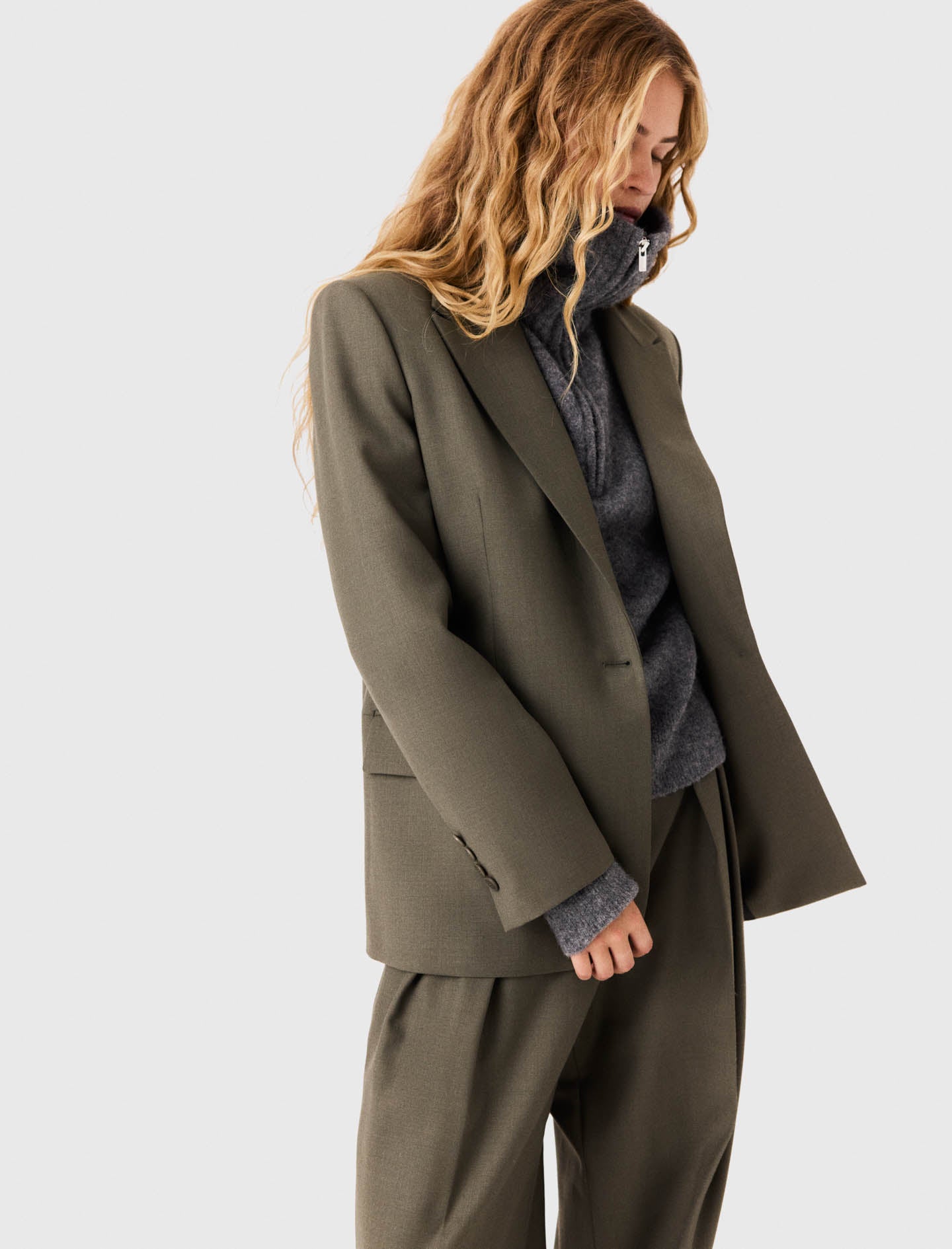 Single-breasted suit jacket Khaki