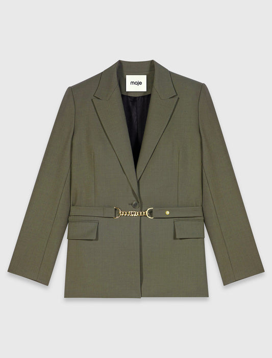 Single-breasted suit jacket Khaki