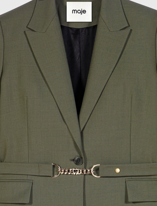 Single-breasted suit jacket Khaki