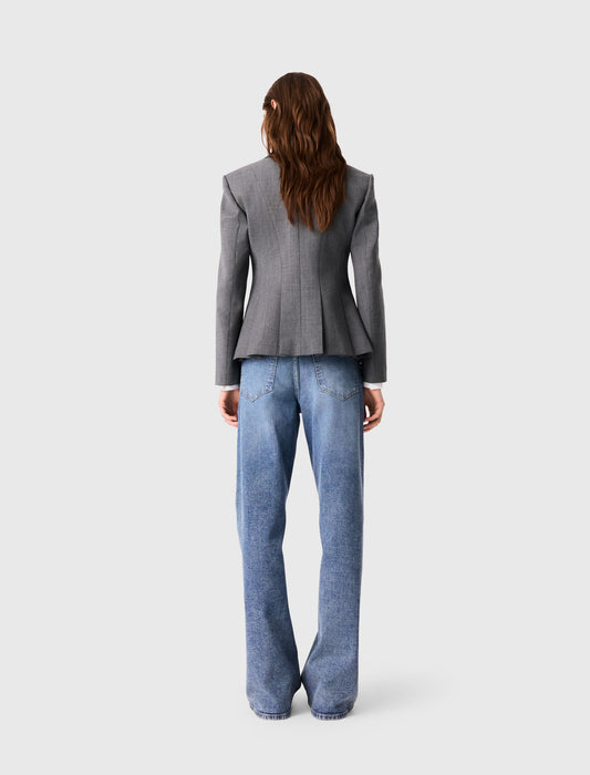 Short Bar-style suit jacket Grey