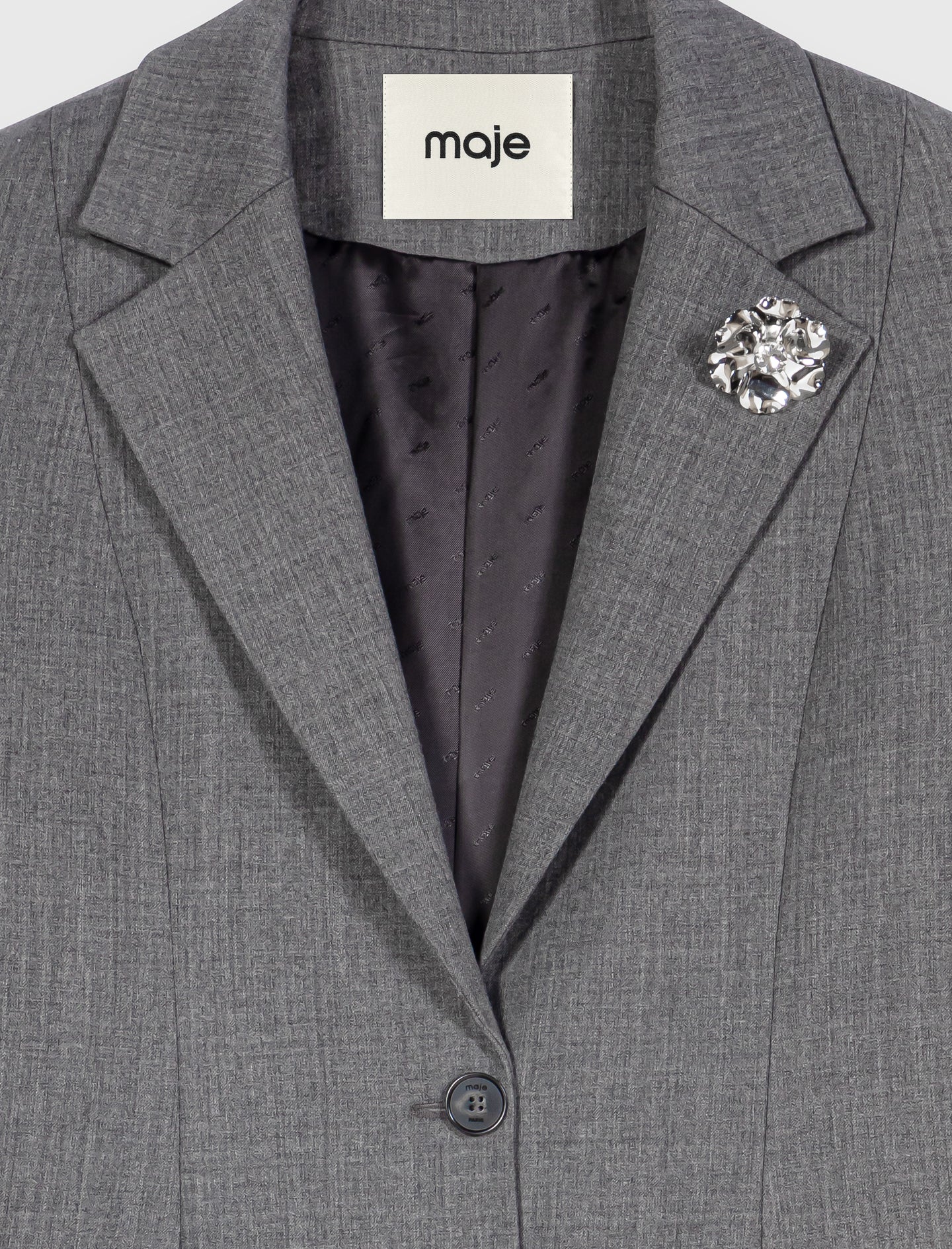 Short Bar-style suit jacket Grey