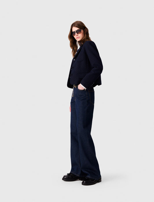 Cropped suit jacket Navy