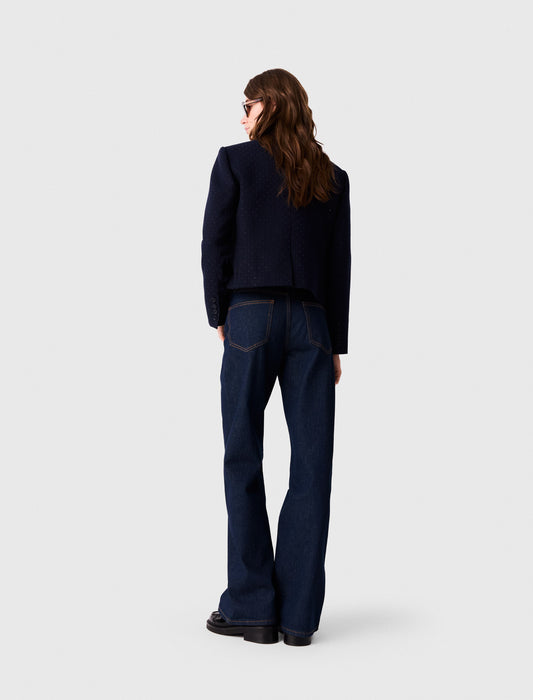 Cropped suit jacket Navy
