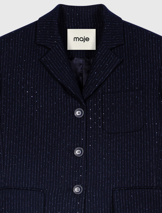 Cropped suit jacket Navy