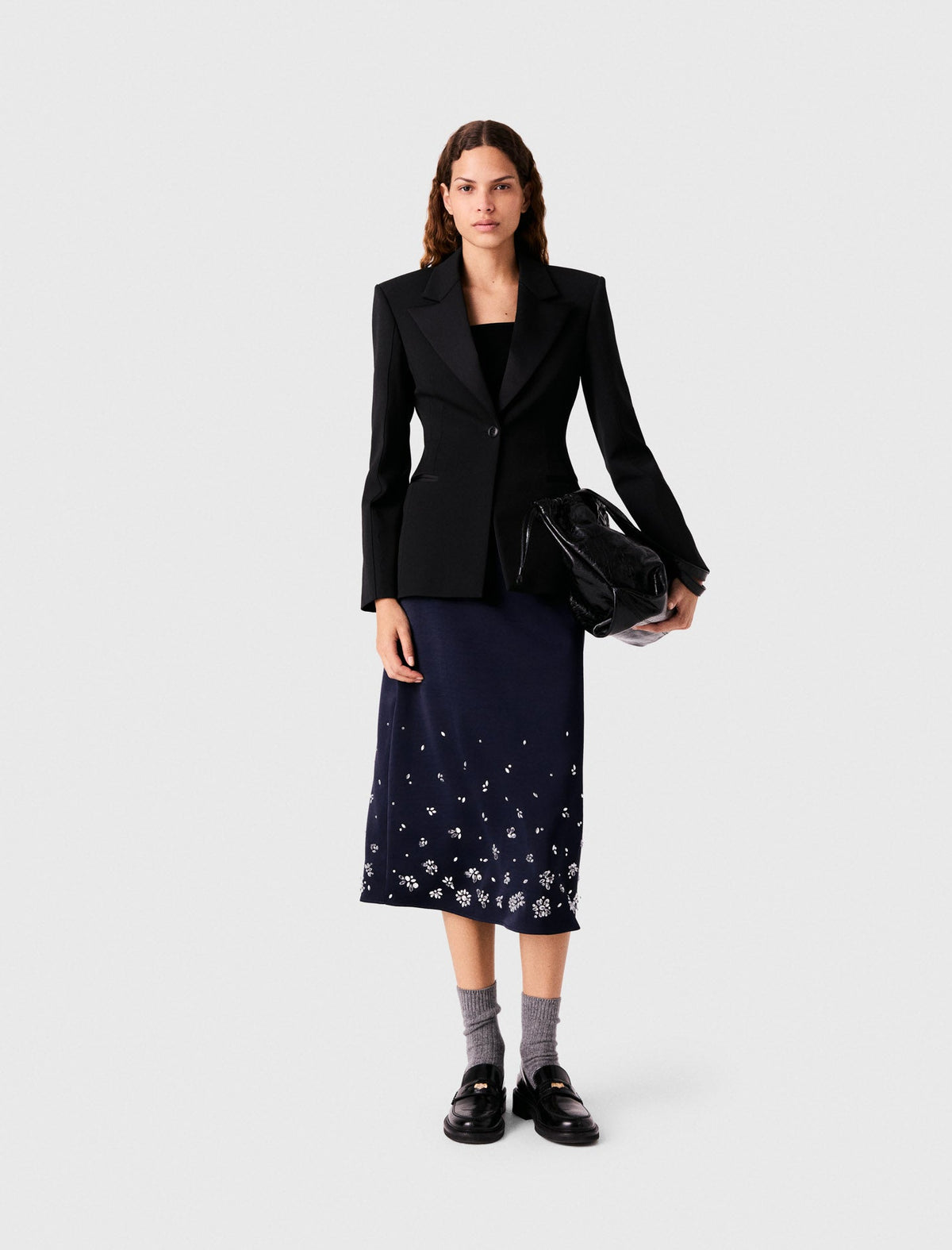 Slim-Fit Tuxedo Jacket Black