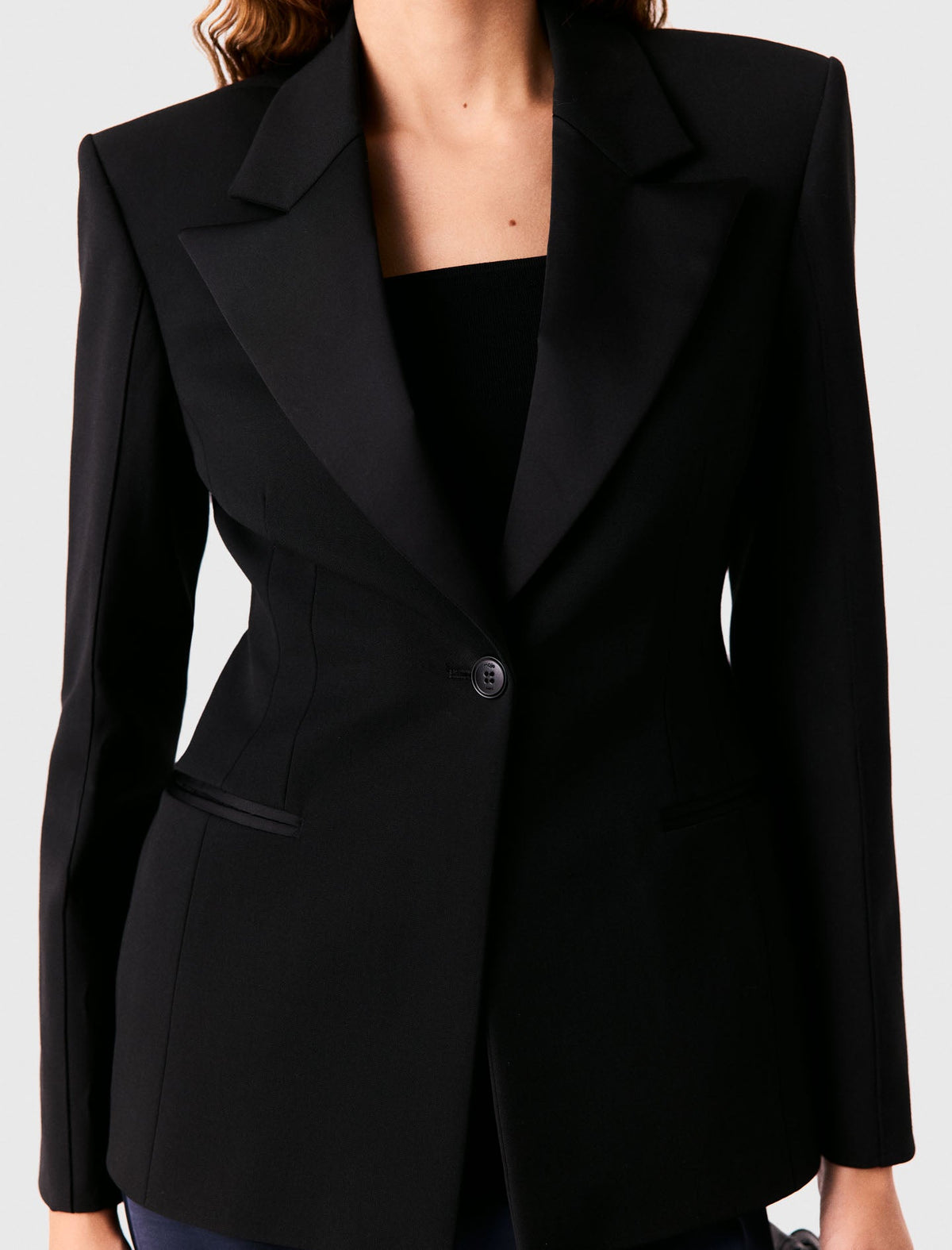 Slim-Fit Tuxedo Jacket Black