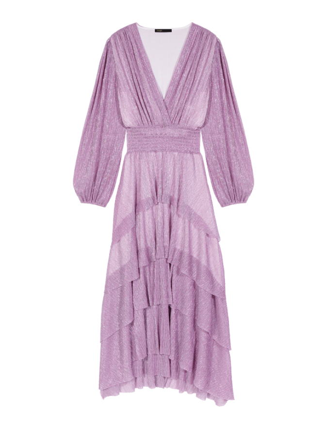 Purple  -Tiered maxi dress