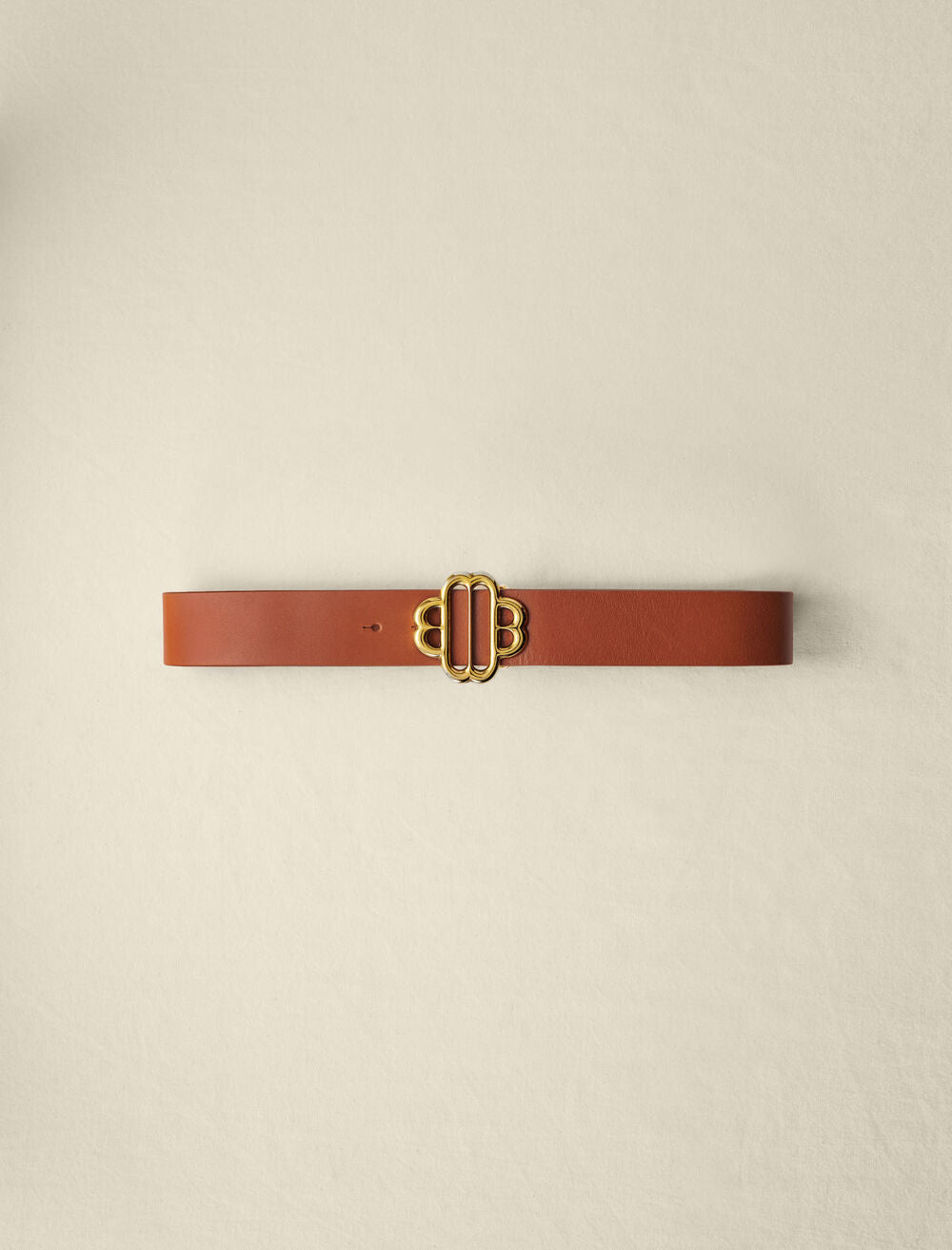LEATHER BELT WITH CLOVER LOGO