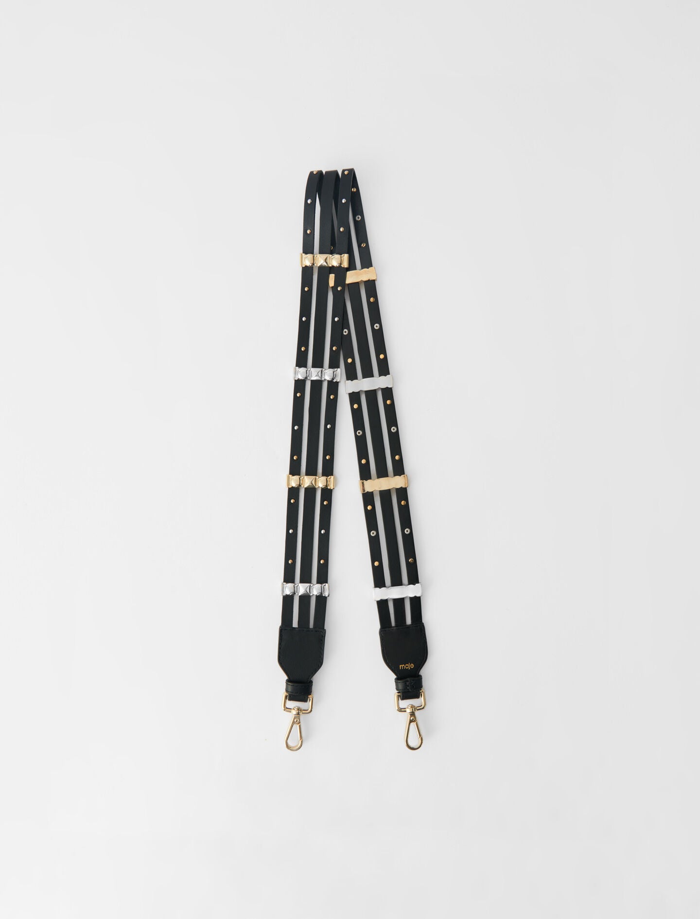 Black featured BLACK LEATHER STRAP WITH STUDS