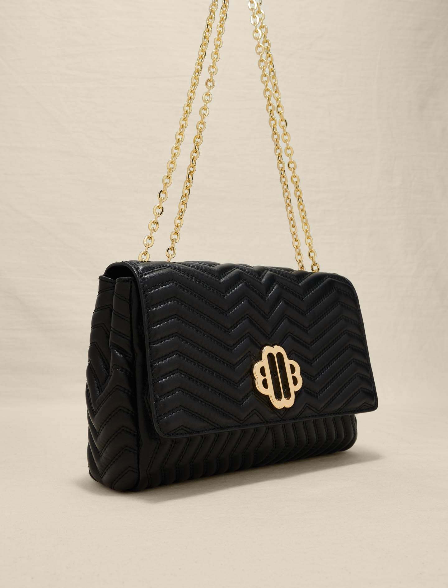 Black LEATHER BAG WITH CHAIN