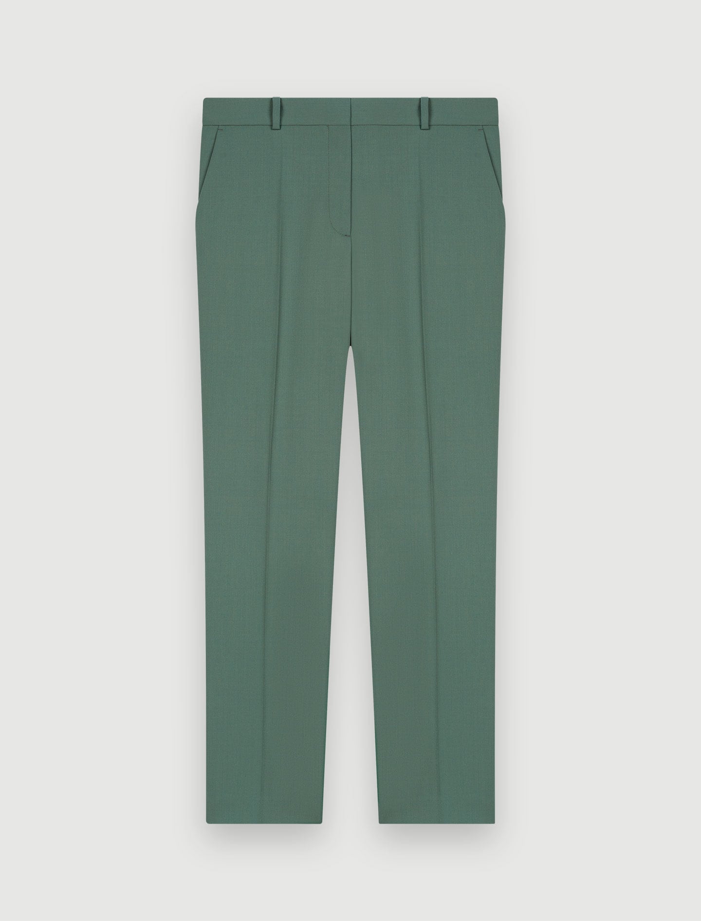 Green STRAIGHT-CUT TAILORED TROUSERS