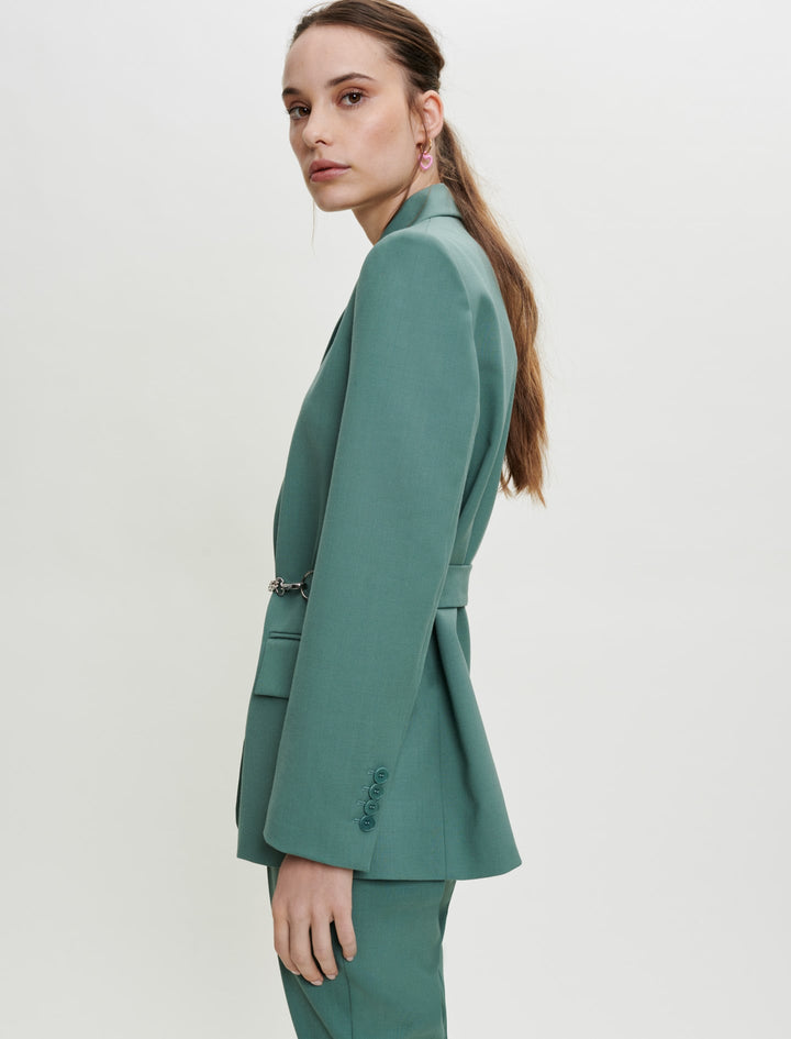 Green TAILORED JACKET WITH CHAIN BELT