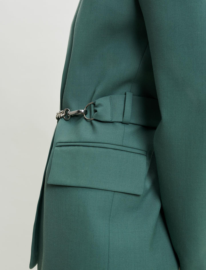 Green TAILORED JACKET WITH CHAIN BELT